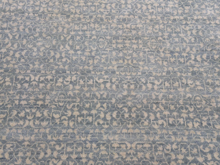 12'2" x 15'3" New Hand Knotted Blue Wool Rectangle Oriental Rug - MOA10275169
