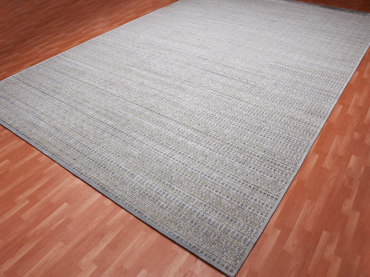14'0" x 20'4" New Hand Knotted Grey Wool & Silk Rectangle Oriental Rug - MOA10275173