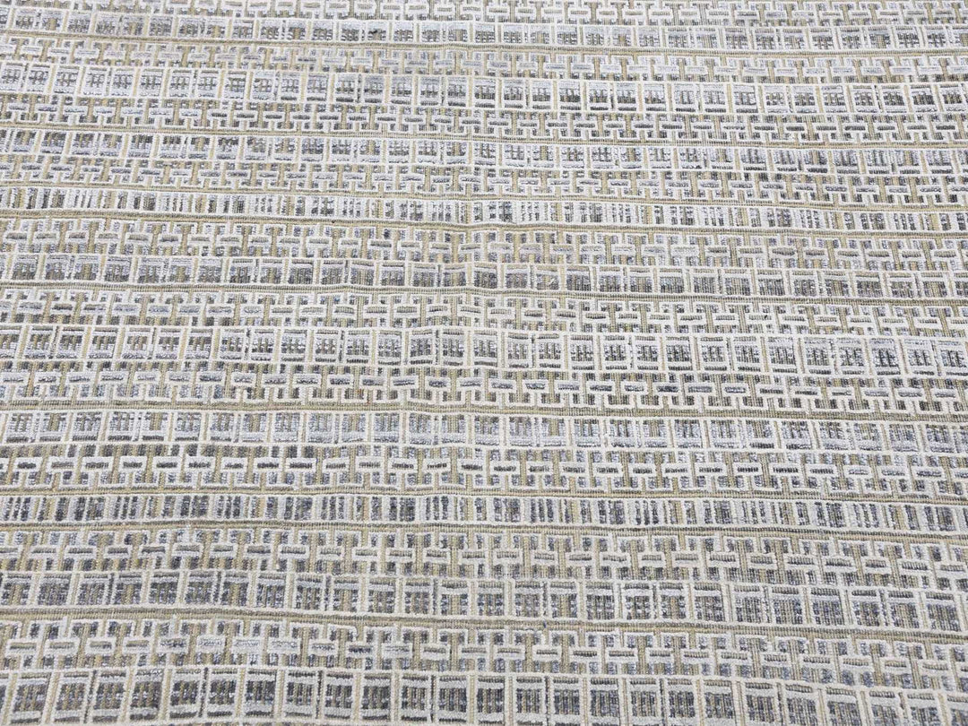 14'0" x 20'4" New Hand Knotted Grey Wool & Silk Rectangle Oriental Rug - MOA10275173
