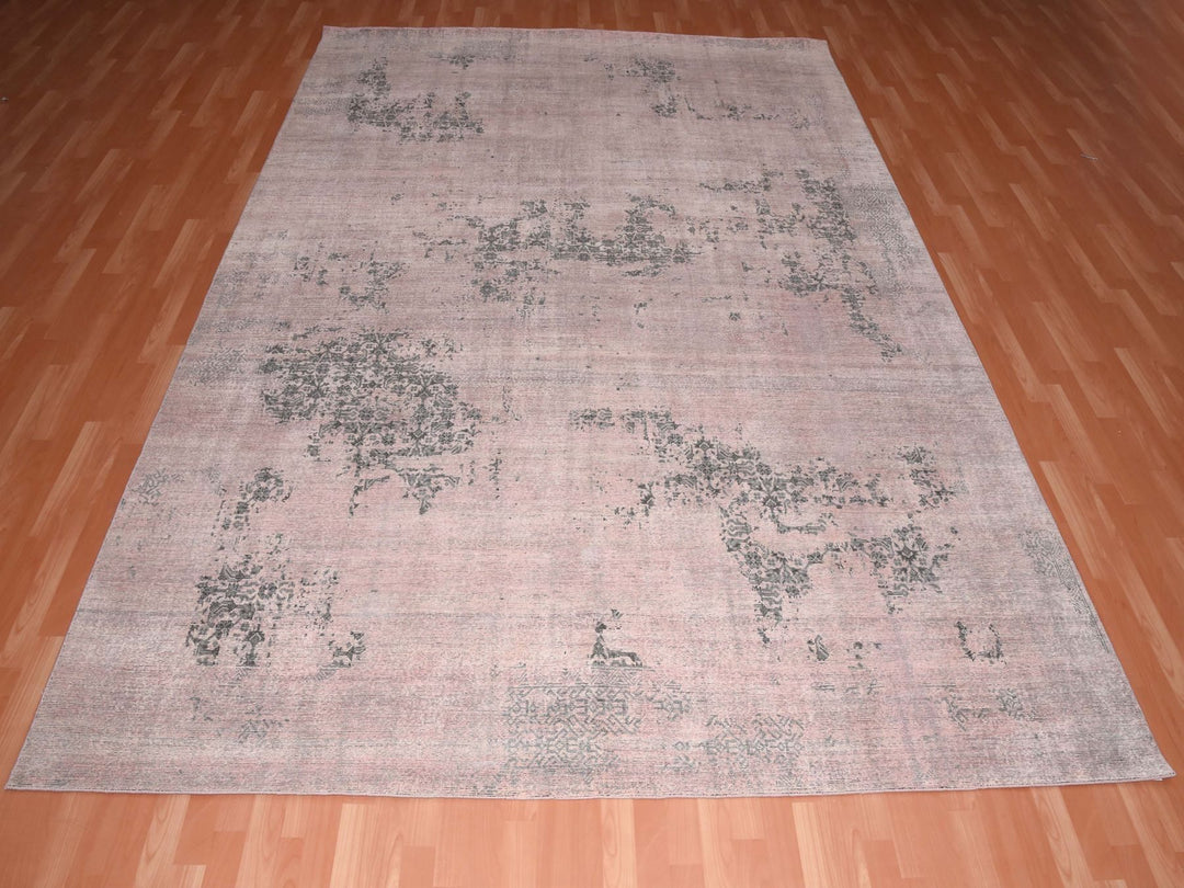 8'9" x 12'2" New Hand Knotted Pink Silk Rectangle Oriental Rug - MOA10275180