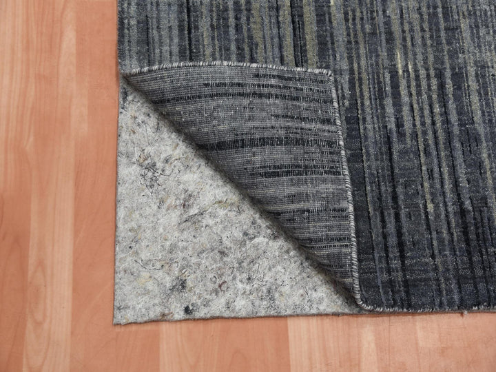 2'6" x 10'2" New Hand Knotted Grey Wool Runner Oriental Rug - MOA10275183