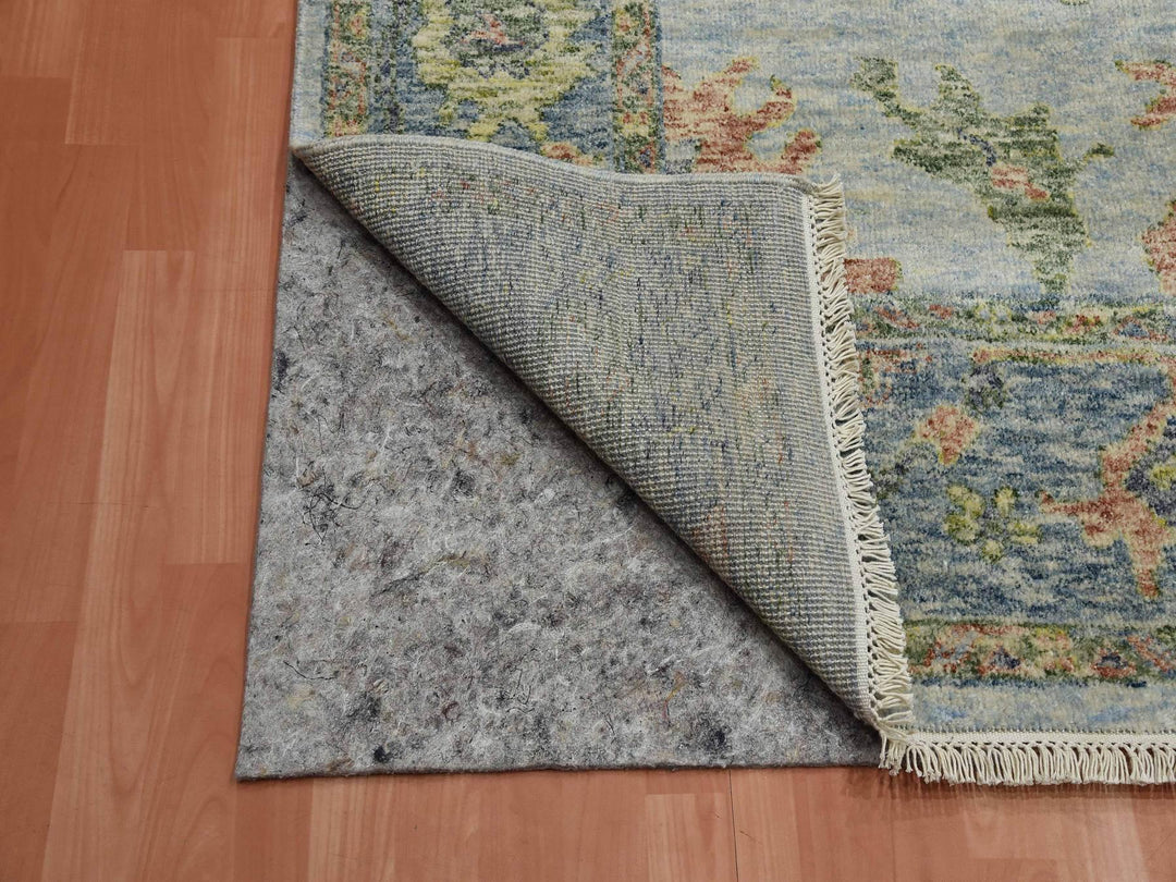 8'0" x 10'0" New Hand Knotted Grey Wool Rectangle Oriental Rug - MOA10275186