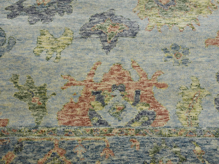 8'0" x 10'0" New Hand Knotted Grey Wool Rectangle Oriental Rug - MOA10275186