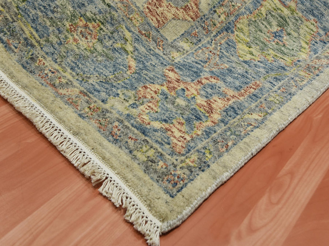 8'0" x 9'9" New Hand Knotted Ivory Wool Rectangle Oriental Rug - MOA10275188