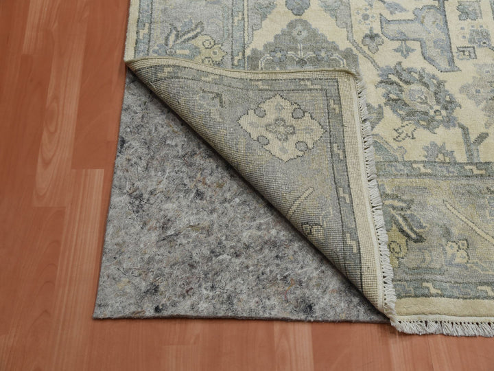 9'1" x 12'1" New Hand Knotted Ivory Silk Rectangle Oriental Rug - MOA10275192