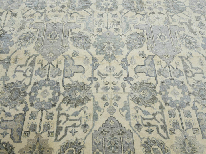 9'1" x 12'1" New Hand Knotted Ivory Silk Rectangle Oriental Rug - MOA10275192