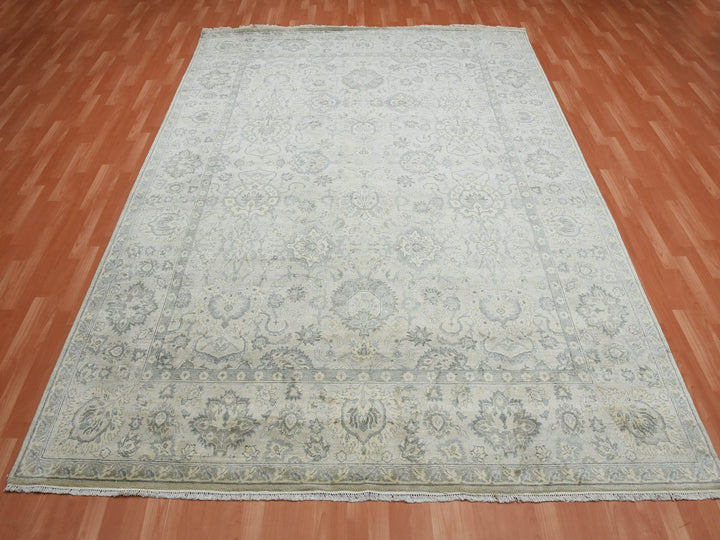 8'6" x 12'0" New Hand Knotted Grey Silk Rectangle Oriental Rug - MOA10275193