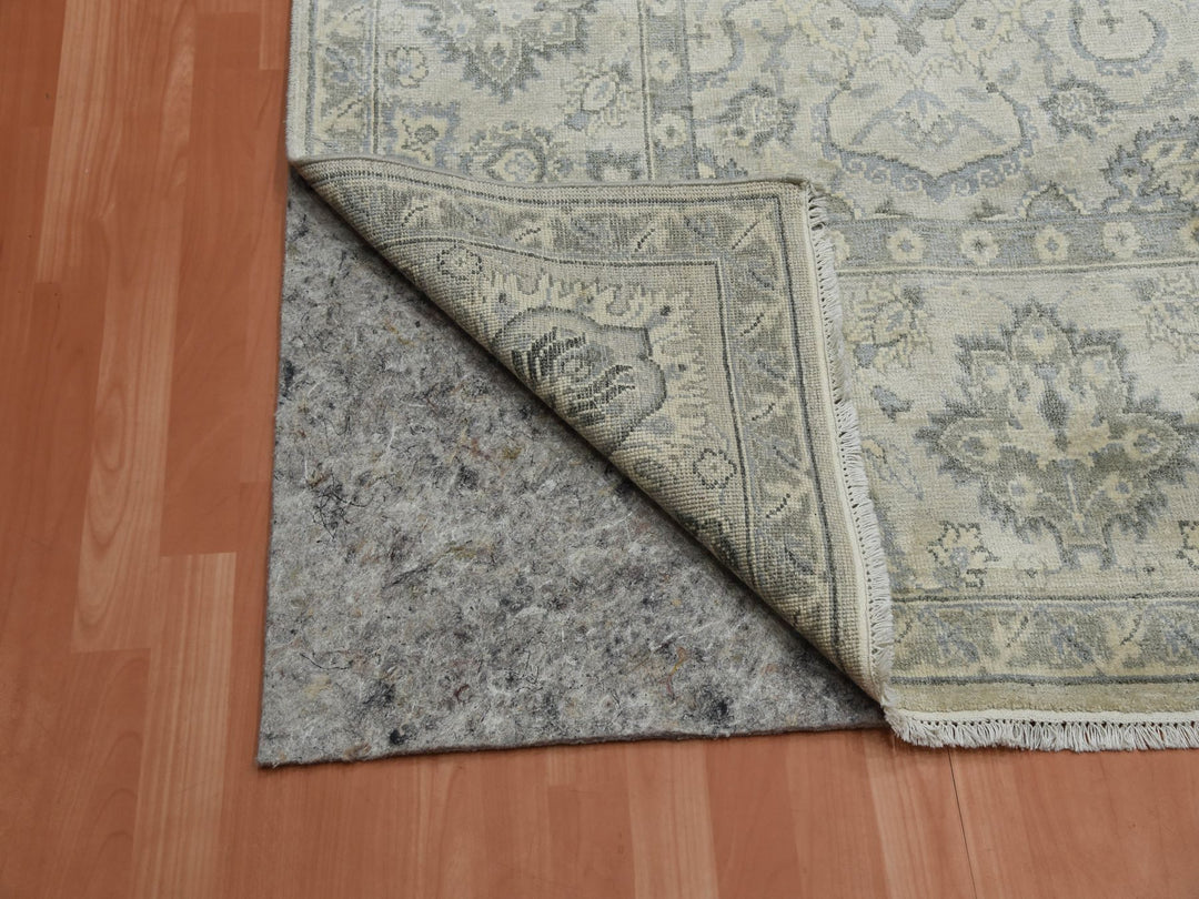 8'6" x 12'0" New Hand Knotted Grey Silk Rectangle Oriental Rug - MOA10275193