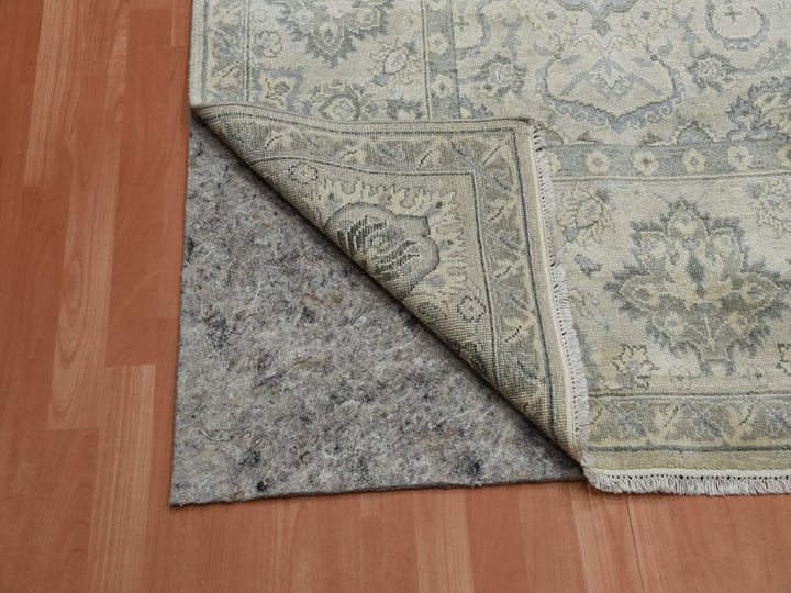 8'6" x 12'0" New Hand Knotted Grey Silk Rectangle Oriental Rug - MOA10275193