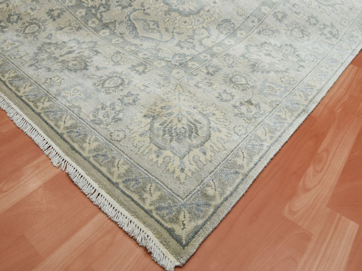 8'6" x 12'0" New Hand Knotted Grey Silk Rectangle Oriental Rug - MOA10275193