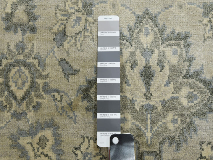 8'6" x 12'0" New Hand Knotted Grey Silk Rectangle Oriental Rug - MOA10275193
