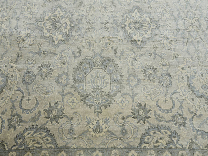 8'6" x 12'0" New Hand Knotted Grey Silk Rectangle Oriental Rug - MOA10275193
