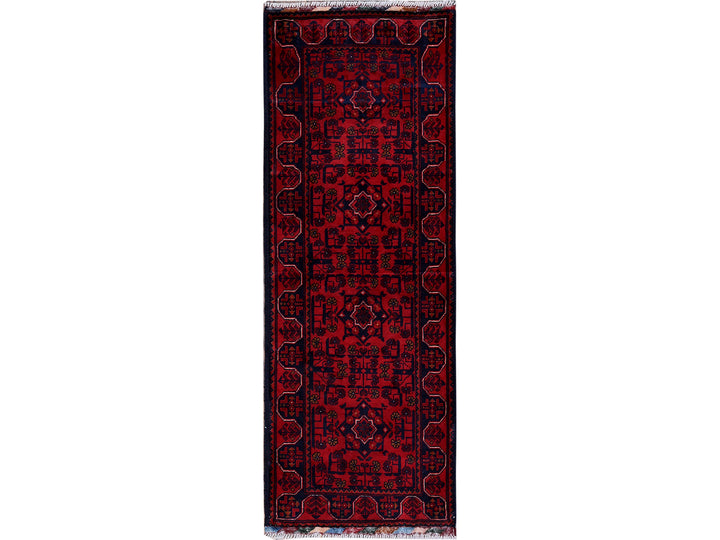 1'9" x 4'10" New Hand Knotted Red Wool Runner Oriental Rug - MOA102751