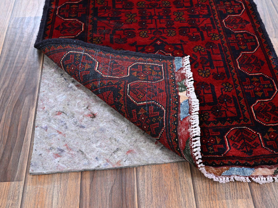 1'9" x 4'10" New Hand Knotted Red Wool Runner Oriental Rug - MOA102751