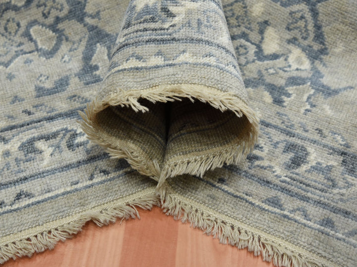 8'2" x 9'10" New Hand Knotted Grey Wool Rectangle Oriental Rug - MOA10275206
