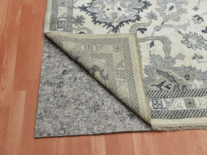 8'2" x 10'5" New Hand Knotted Ivory Wool Rectangle Oriental Rug - MOA10275207