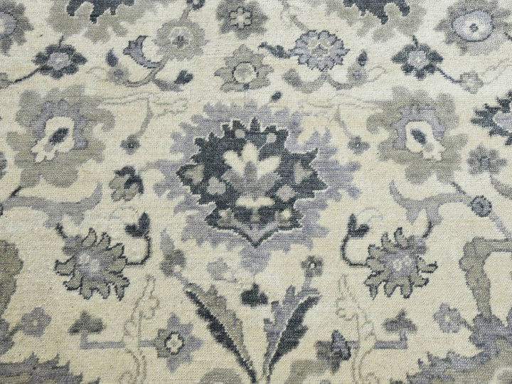 8'2" x 10'5" New Hand Knotted Ivory Wool Rectangle Oriental Rug - MOA10275207