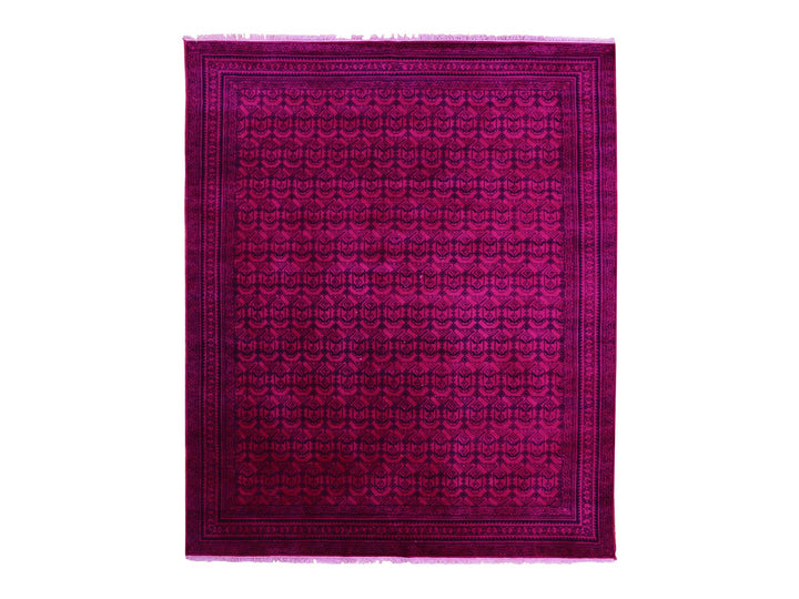 8'0" x 9'7" New Hand Knotted Overdyed Cotton Rectangle Oriental Rug - MOA10275212