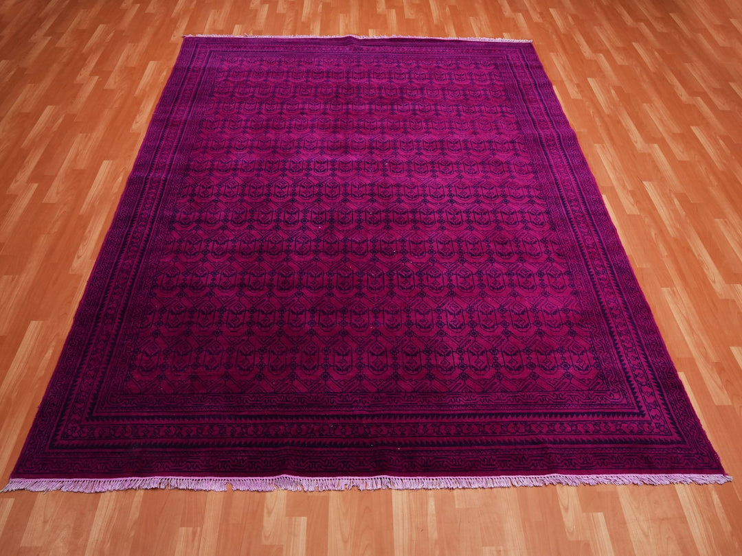 8'0" x 9'7" New Hand Knotted Overdyed Cotton Rectangle Oriental Rug - MOA10275212