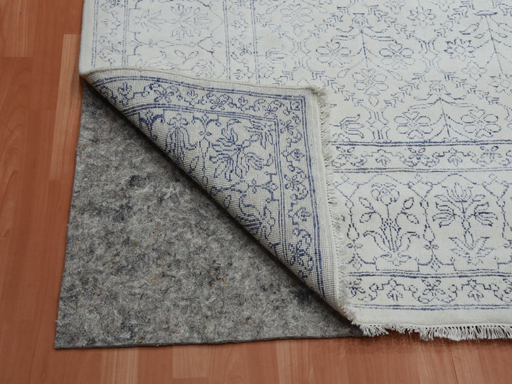 9'1" x 11'10" New Hand Knotted Ivory Cotton Rectangle Oriental Rug - MOA10275217