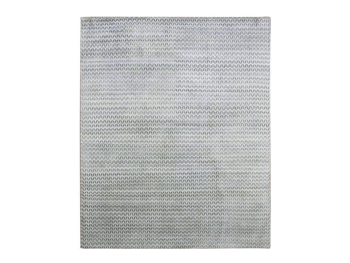 8'0" x 10'0" New Hand Knotted Ivory Wool & Silk Rectangle Oriental Rug - MOA10275222