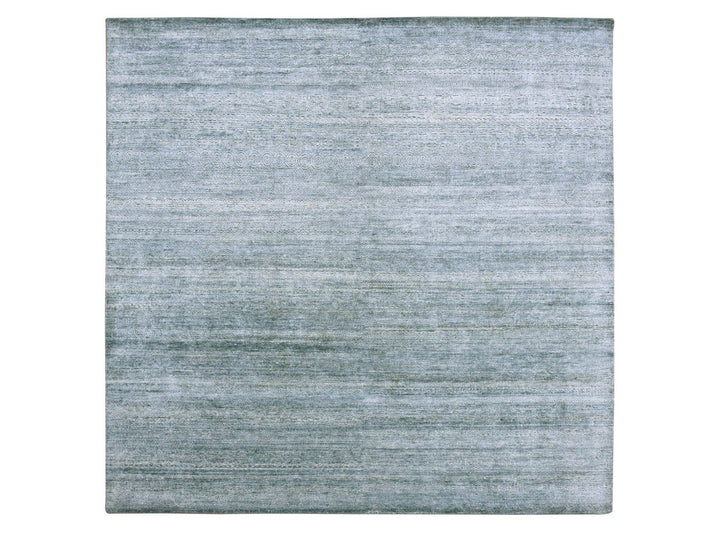 8'10" x 8'8" New Hand Knotted Grey Silk Rectangle Oriental Rug - MOA10275223