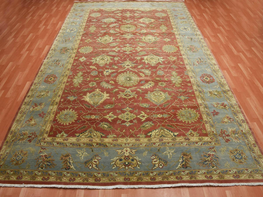 9'10" x 15'4" New Hand Knotted Red Wool Rectangle Oriental Rug - MOA10275228