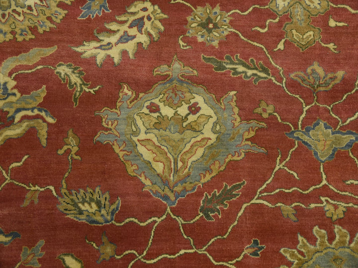 9'10" x 15'4" New Hand Knotted Red Wool Rectangle Oriental Rug - MOA10275228