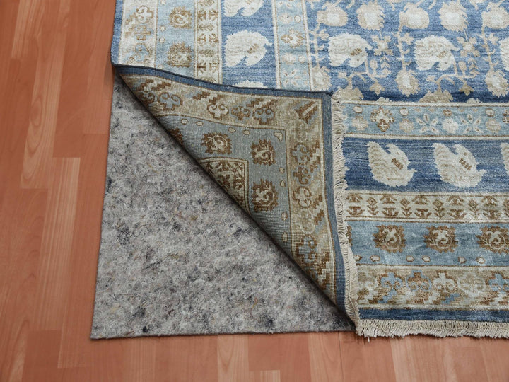 8'9" x 12'0" New Hand Knotted Blue Silk Rectangle Oriental Rug - MOA10275242