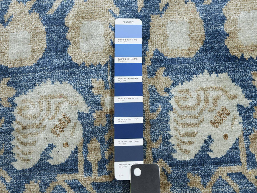 8'9" x 12'0" New Hand Knotted Blue Silk Rectangle Oriental Rug - MOA10275242