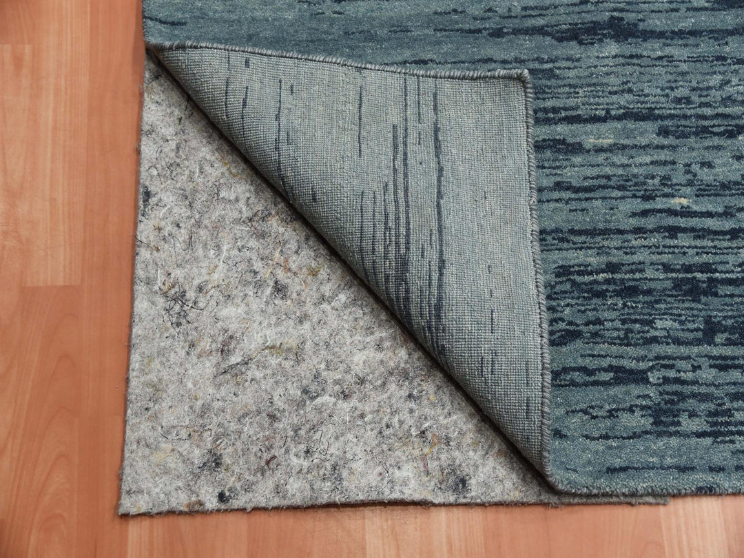 10'1" x 14'1" New Hand Knotted Blue Wool Rectangle Oriental Rug - MOA10275249