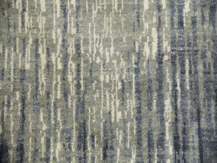 10'0" x 10'0" New Hand Knotted Grey Wool Round Oriental Rug - MOA10275251