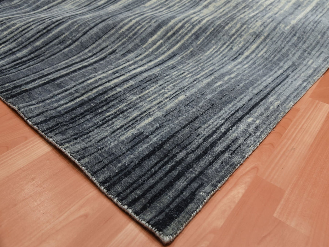10'1" x 14'2" New Hand Knotted Grey Wool Rectangle Oriental Rug - MOA10275252