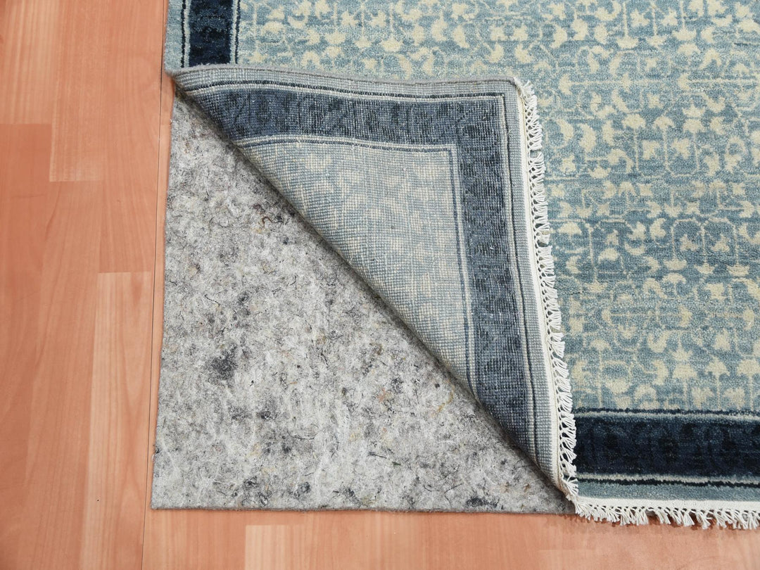 3'1" x 5'1" New Hand Knotted Blue Wool Rectangle Oriental Rug - MOA10275258