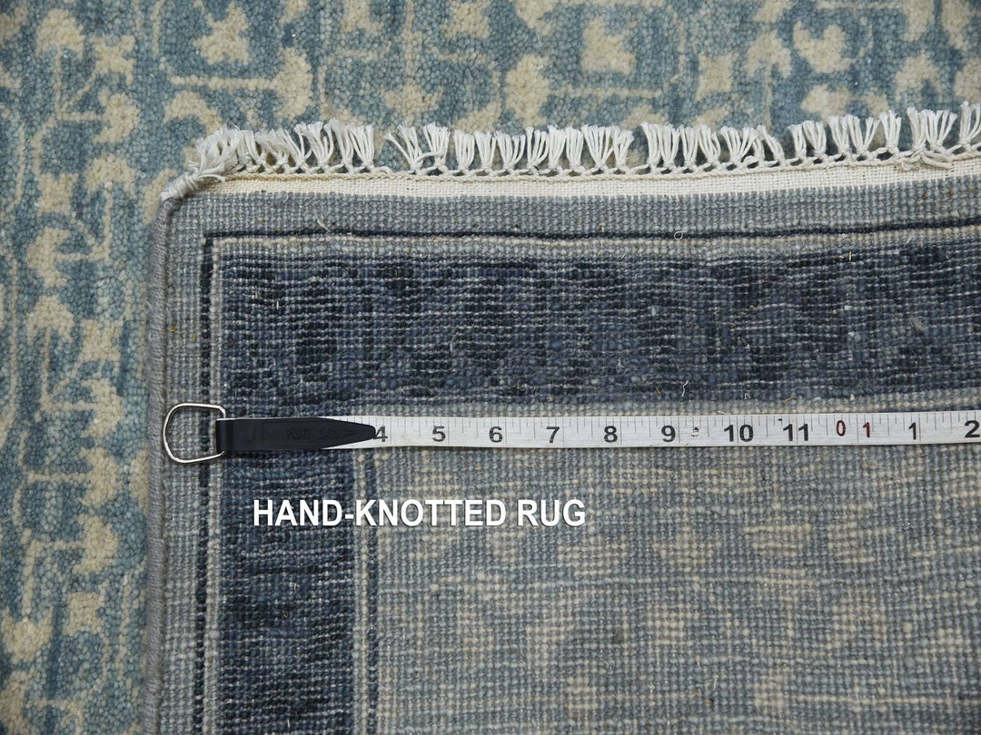 3'1" x 5'1" New Hand Knotted Blue Wool Rectangle Oriental Rug - MOA10275258