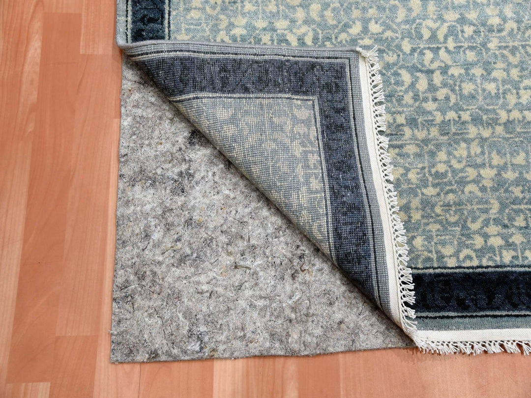 3'1" x 5'2" New Hand Knotted Blue Wool Rectangle Oriental Rug - MOA10275259