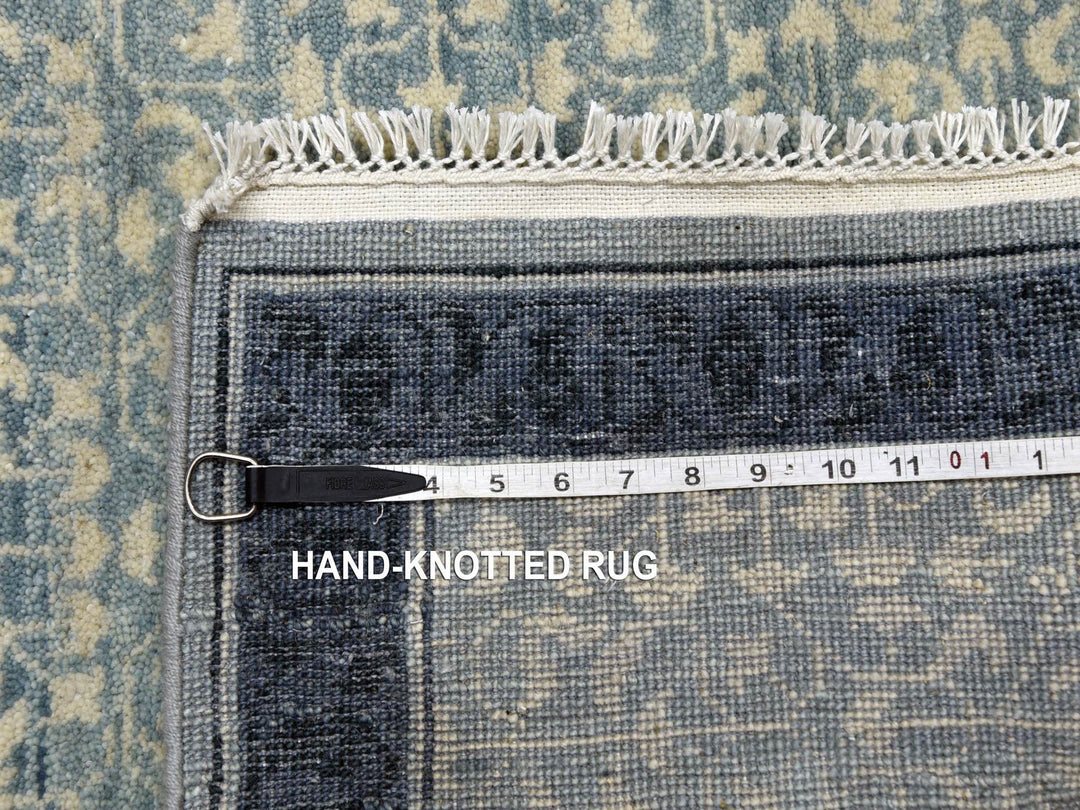 3'1" x 5'2" New Hand Knotted Blue Wool Rectangle Oriental Rug - MOA10275259