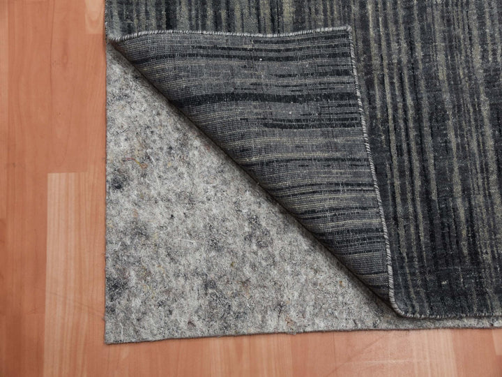 2'6" x 12'6" New Hand Knotted Grey Wool Runner Oriental Rug - MOA10275260