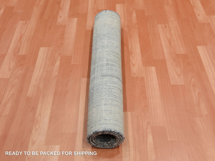 3'0" x 5'3" New Hand Knotted Grey Wool & Silk Rectangle Oriental Rug - MOA10275262