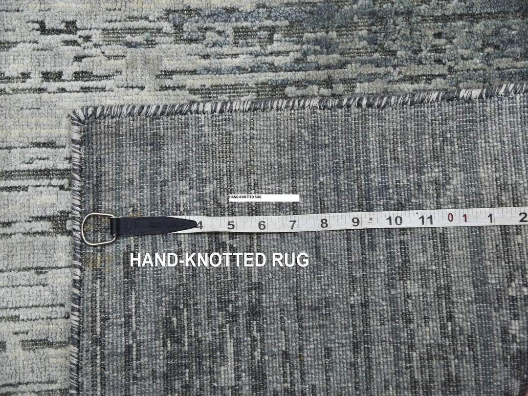 3'0" x 5'3" New Hand Knotted Grey Wool & Silk Rectangle Oriental Rug - MOA10275262