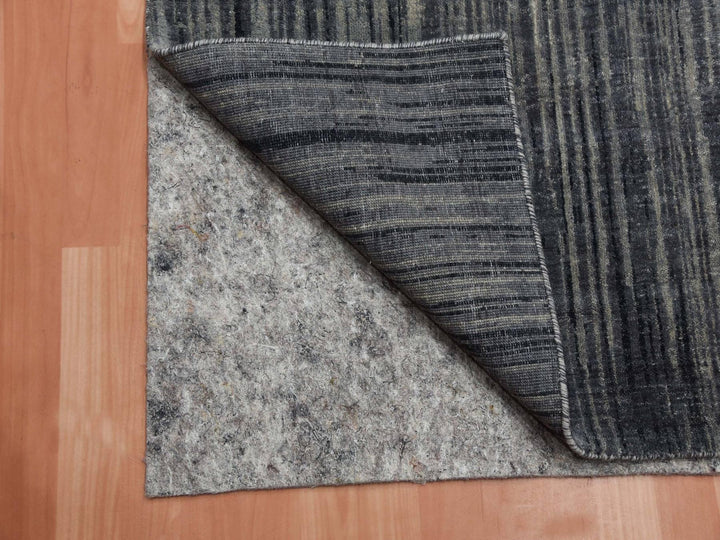 2'6" x 12'6" New Hand Knotted Grey Wool Runner Oriental Rug - MOA10275263