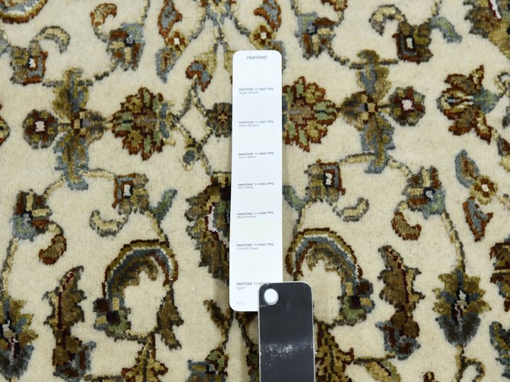 2'7" x 8'0" New Hand Knotted Ivory Wool & Silk Runner Oriental Rug - MOA10275276