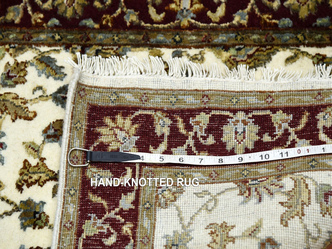 2'7" x 8'0" New Hand Knotted Ivory Wool & Silk Runner Oriental Rug - MOA10275276