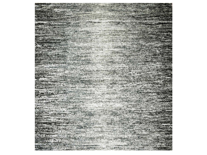 6'0" x 6'1" New Hand Knotted Black Wool & Silk Square Oriental Rug - MOA10275284