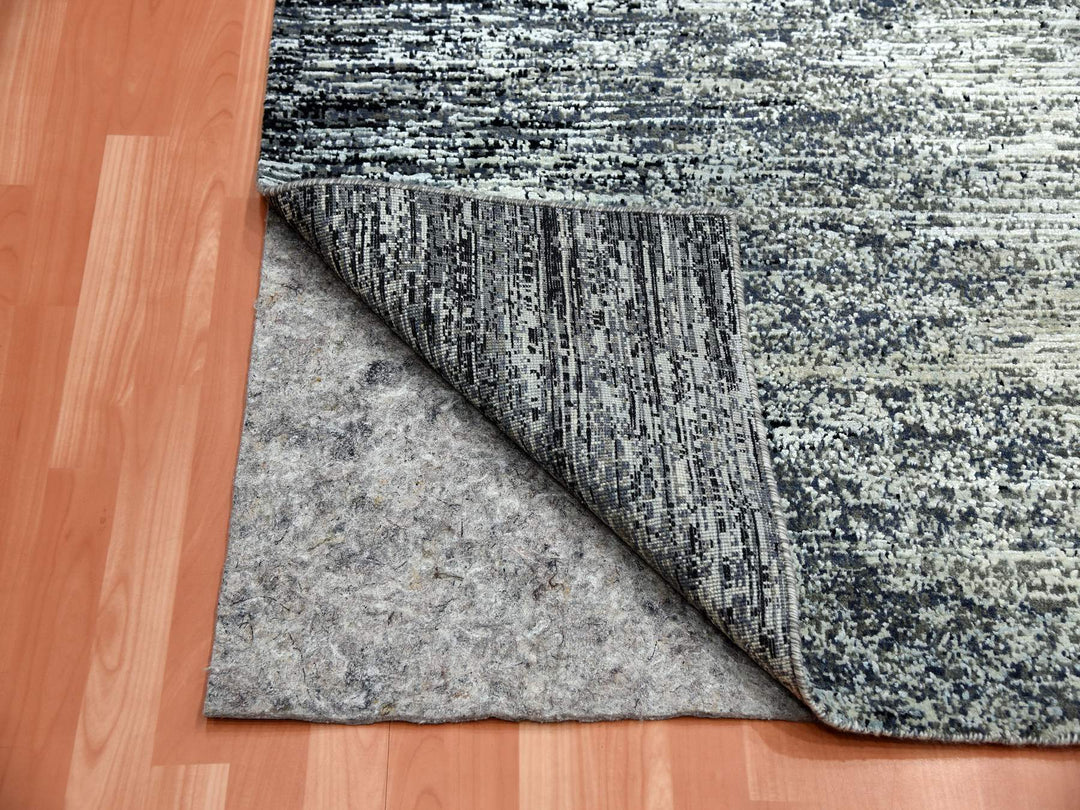 6'0" x 6'1" New Hand Knotted Black Wool & Silk Square Oriental Rug - MOA10275284