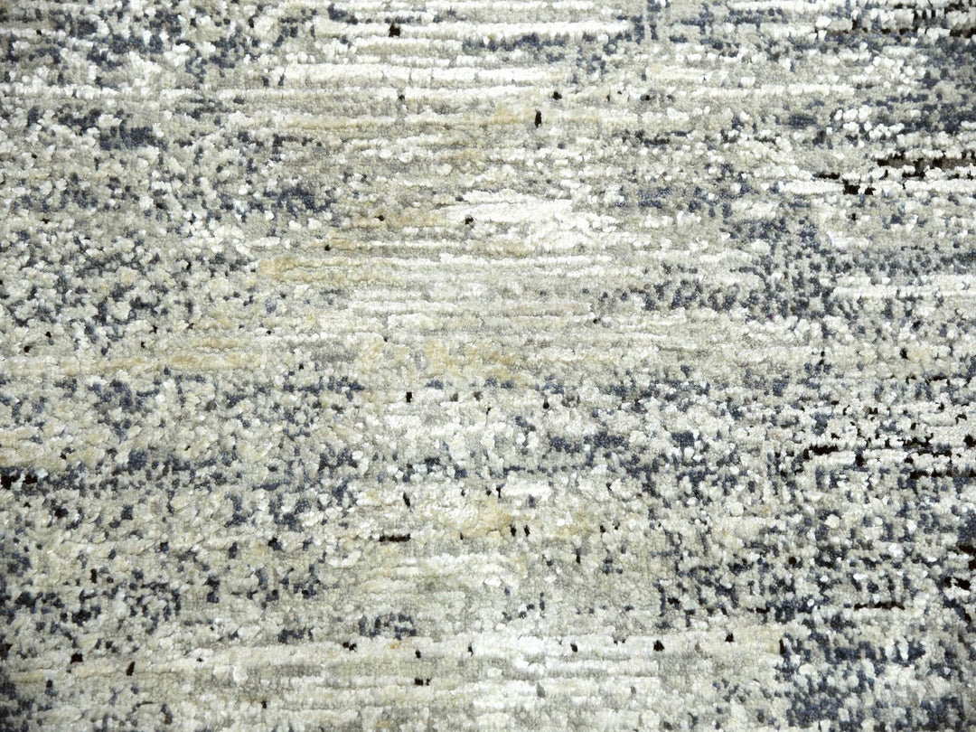 6'0" x 9'0" New Hand Knotted Black Wool & Silk Rectangle Oriental Rug - MOA10275285