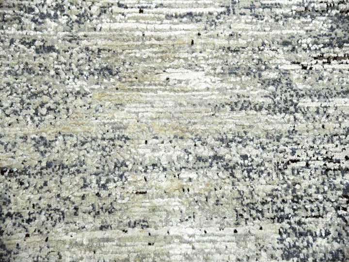 6'0" x 9'0" New Hand Knotted Black Wool & Silk Rectangle Oriental Rug - MOA10275285