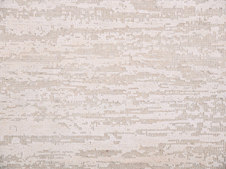 8'10" x 11'10" New Hand Knotted Ivory Wool & Silk Rectangle Oriental Rug - MOA10275298