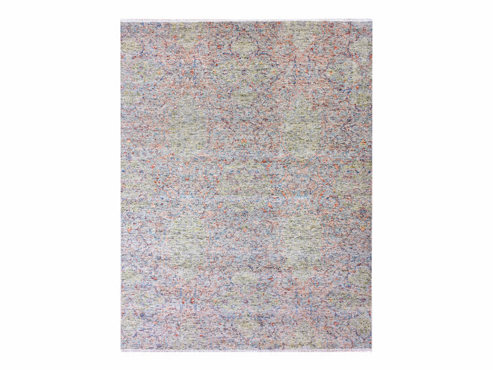 9'0" x 11'10" New Hand Knotted Grey Wool Rectangle Oriental Rug - MOA10275305