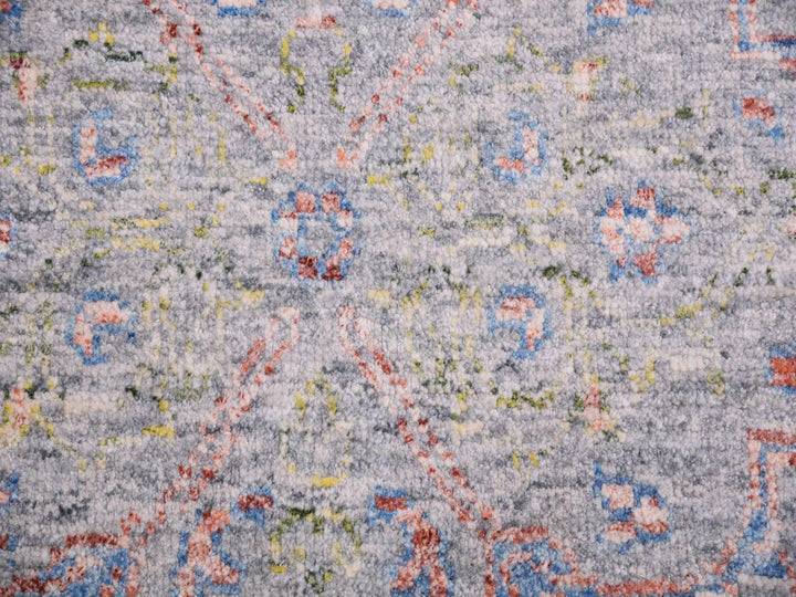 9'0" x 11'10" New Hand Knotted Grey Wool Rectangle Oriental Rug - MOA10275305